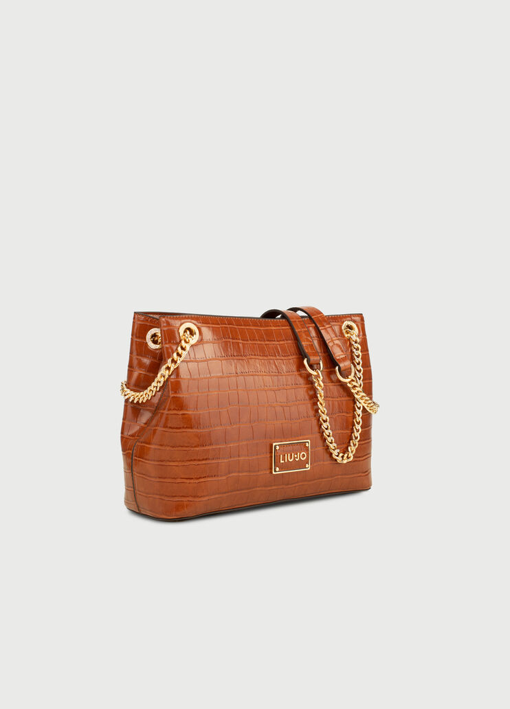 Bolso para llevar al hombro efecto piel de cocodrilo Tierra quemada Liu Jo - large image number 1 Bolso para llevar al hombro efecto piel de cocodrilo Tierra quemada Liu Jo - large image number 1