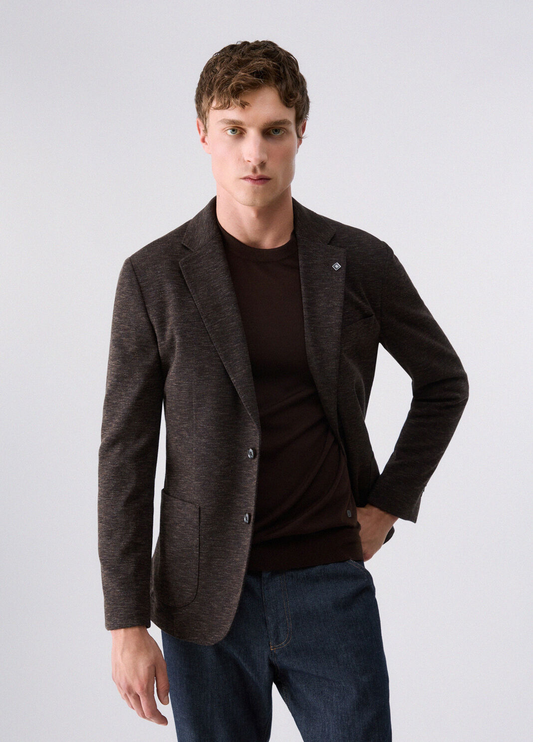 Jacket in piqu&eacute; jersey brown Liu Jo - large image number 0