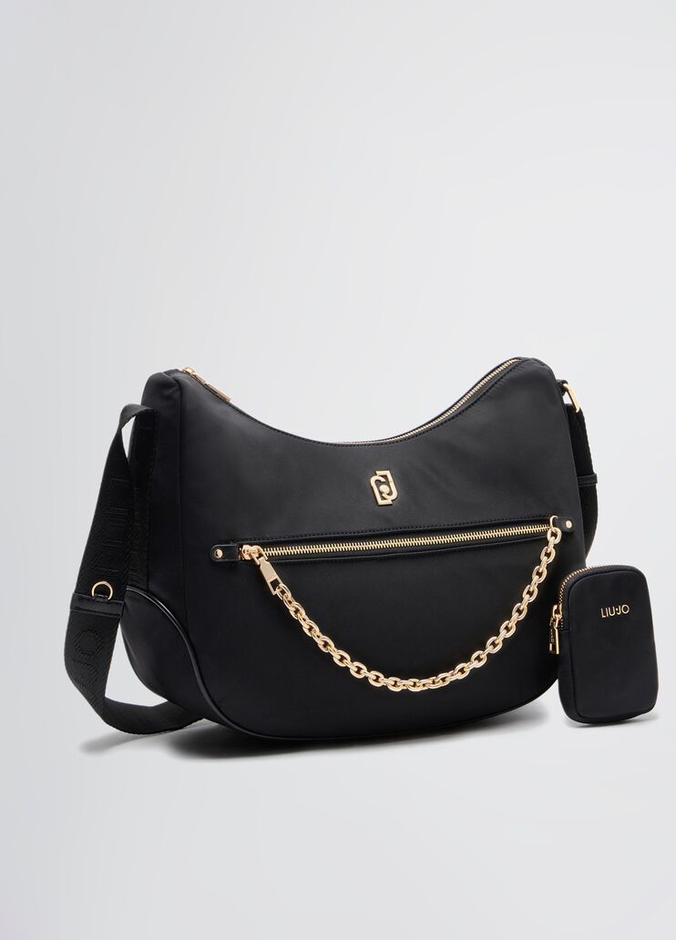 Nylon shoulder bag with chain black Liu Jo - large image number 2 Nylon shoulder bag with chain black Liu Jo - large image number 2