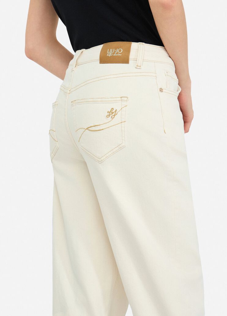 Carrot-fit trousers ecru Liu Jo - large image number 2 Carrot-fit trousers ecru Liu Jo - large image number 2
