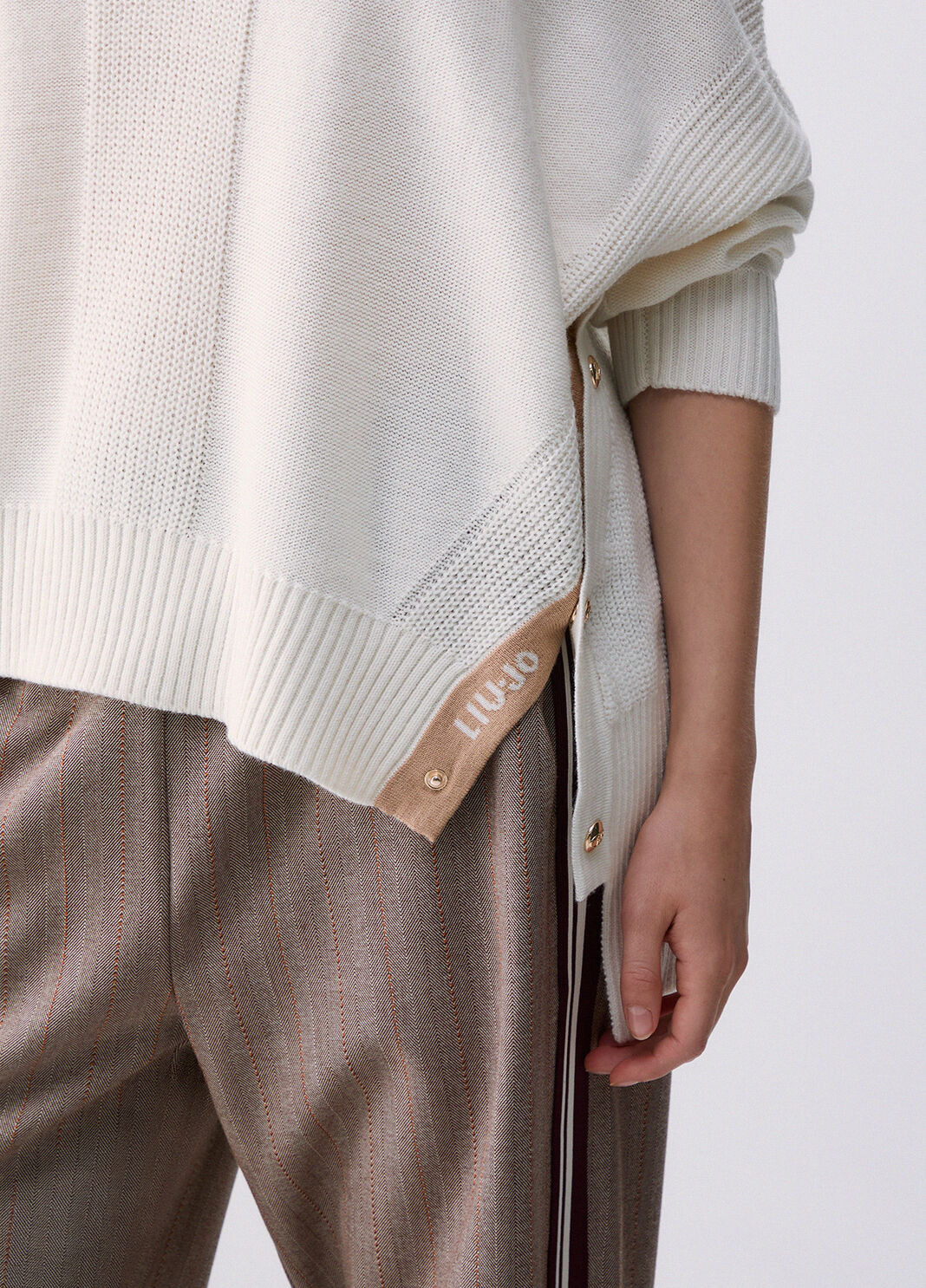 Wool Blend Turtleneck with Buttons white Liu Jo - large image number 4