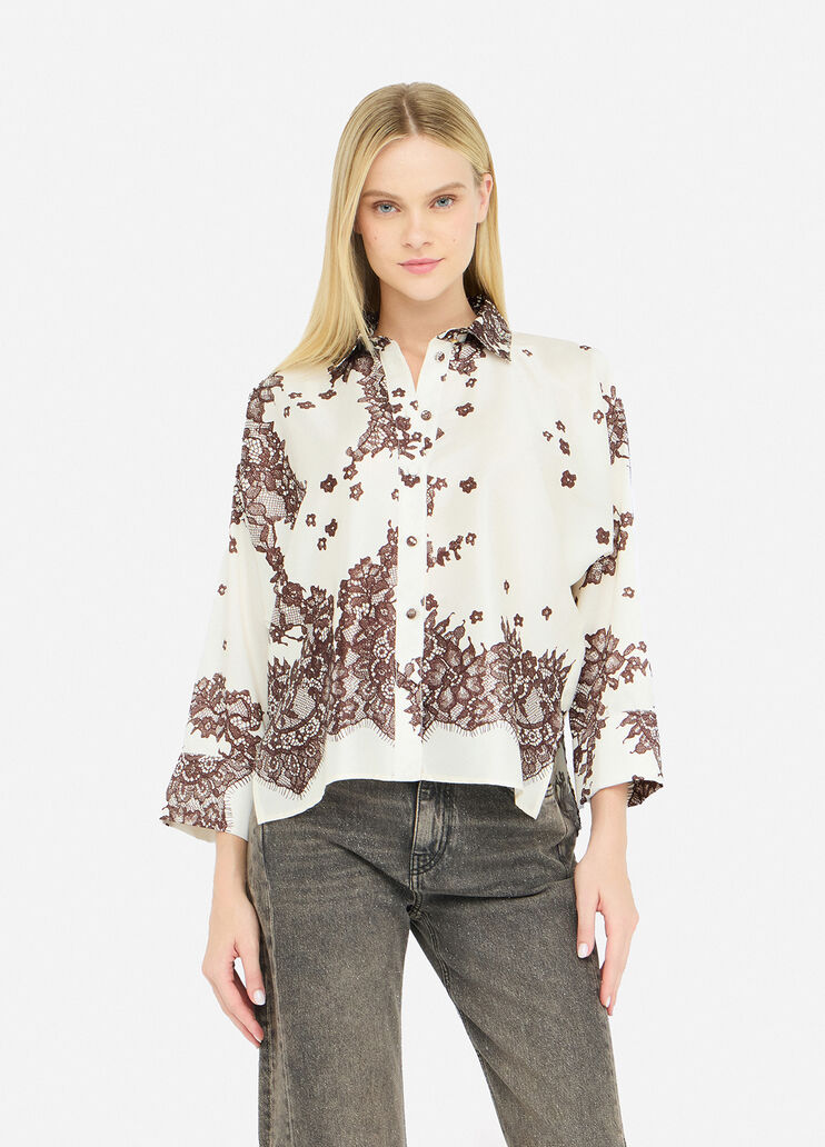 Printed twill shirt brown Liu Jo - large image number 0