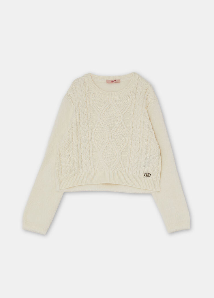 Pullover with soft sleeves butter Liu Jo - large image number 2