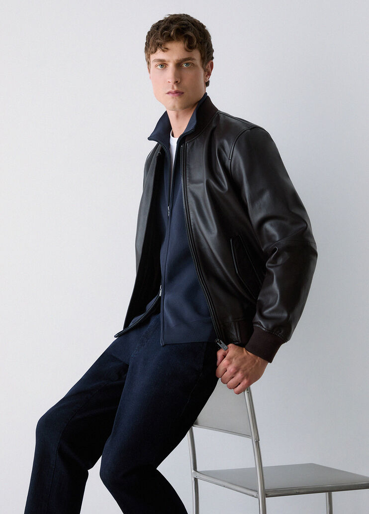 Leather Bomber Jacket chocolate Liu Jo - medium
