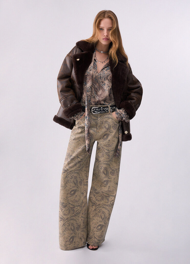 Pantaloni boy con stampa glitter beige Liu Jo - medium
