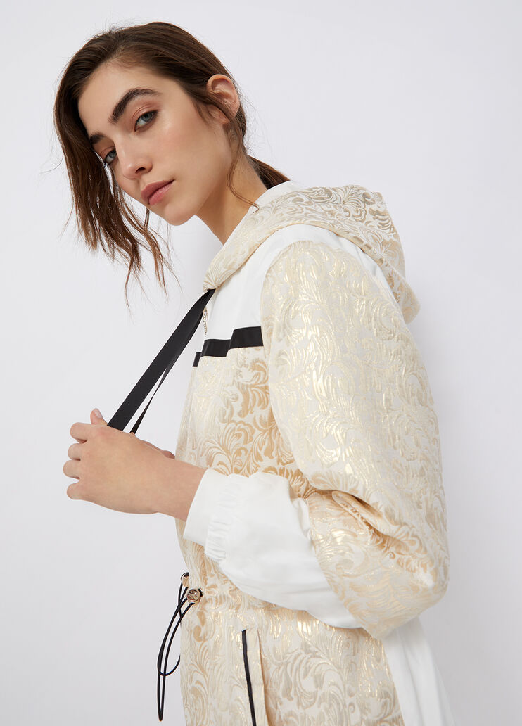 Brocade jacket with hood White/Light gold Liu Jo - large image number 2 Brocade jacket with hood White/Light gold Liu Jo - large image number 2