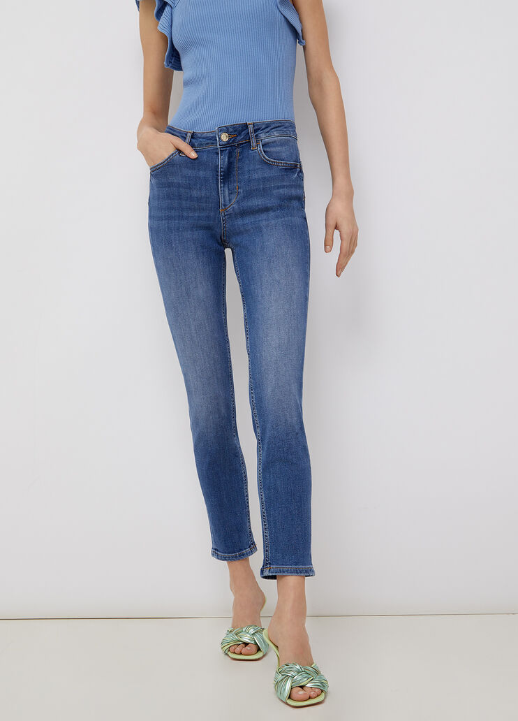  Skinny jeans with turn-up hems at the bottom dark denim Liu Jo - large image number 0