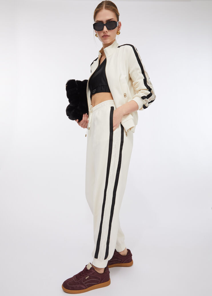 Jogginghose aus Sweatstoff mit Spitze Weiß Liu Jo - large image number 4