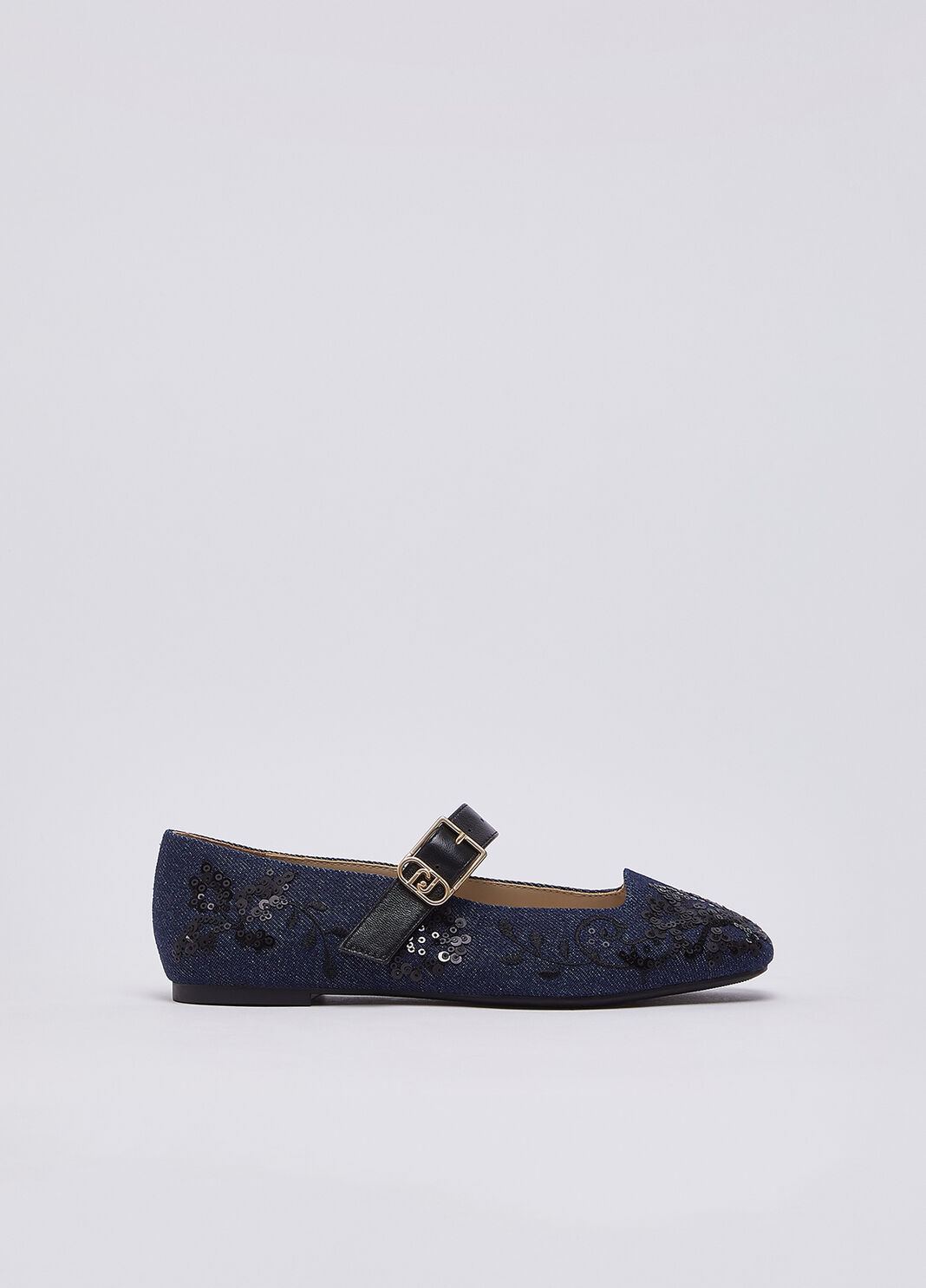 Denim ballet flats with embroidery dark denim Liu Jo - large image number 1