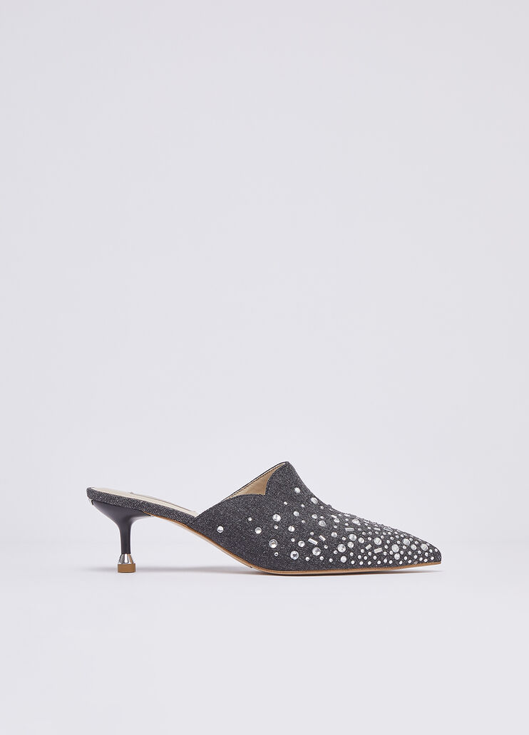 Sabot aus Denim mit Schmucksteinen Grau Liu Jo - medium