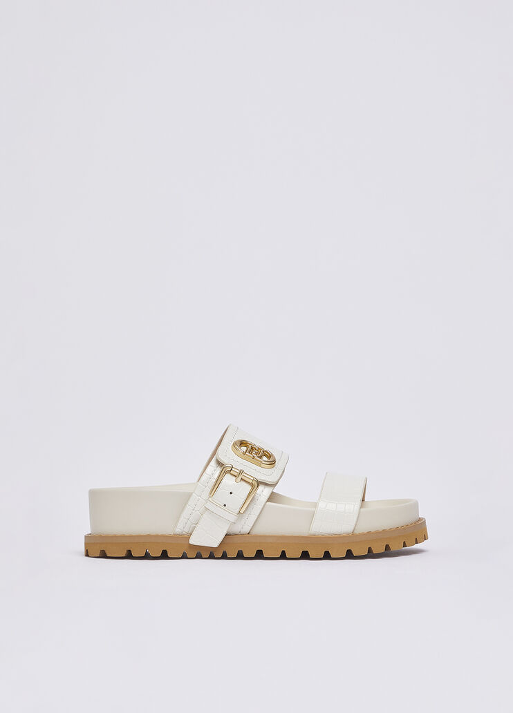 Crocodile-print sandals milk Liu Jo - medium