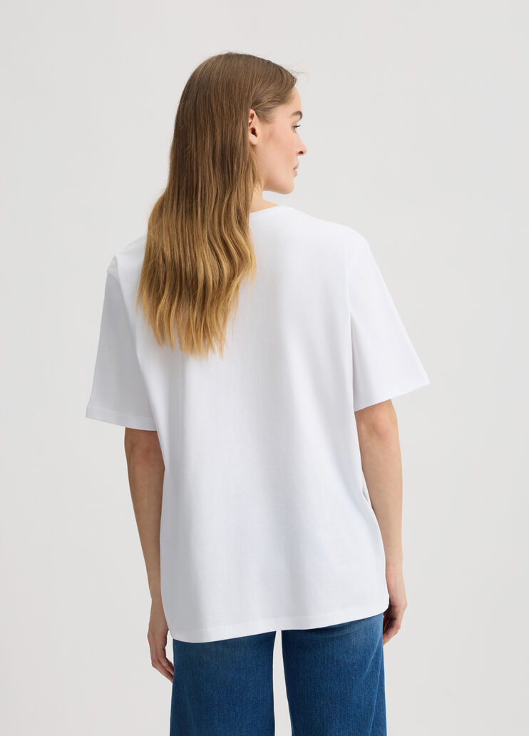 T-shirt with rhinestones and bezels white Liu Jo - large image number 1 T-shirt with rhinestones and bezels white Liu Jo - large image number 1