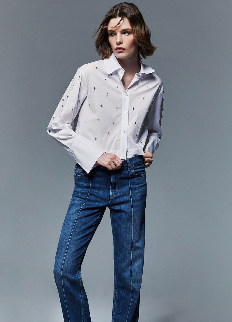 Vaqueros rectos de talle alto denim azul Liu Jo - medium