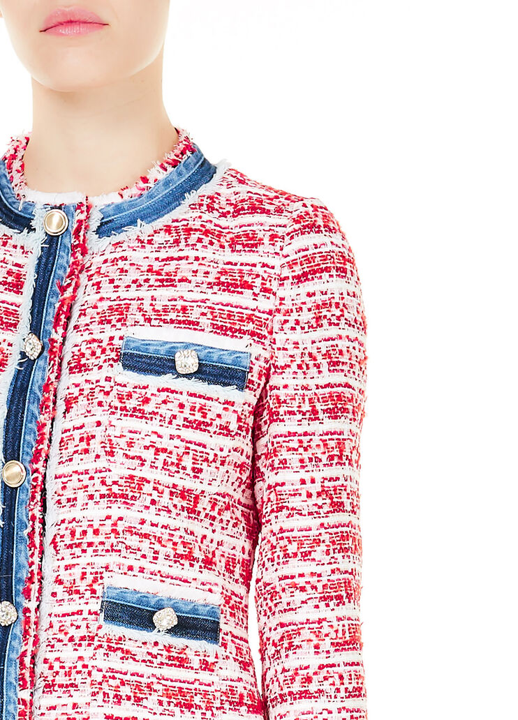 Kurzjacke aus Bouclé  Bouclé in Rot und Weiß Liu Jo - large image number 2