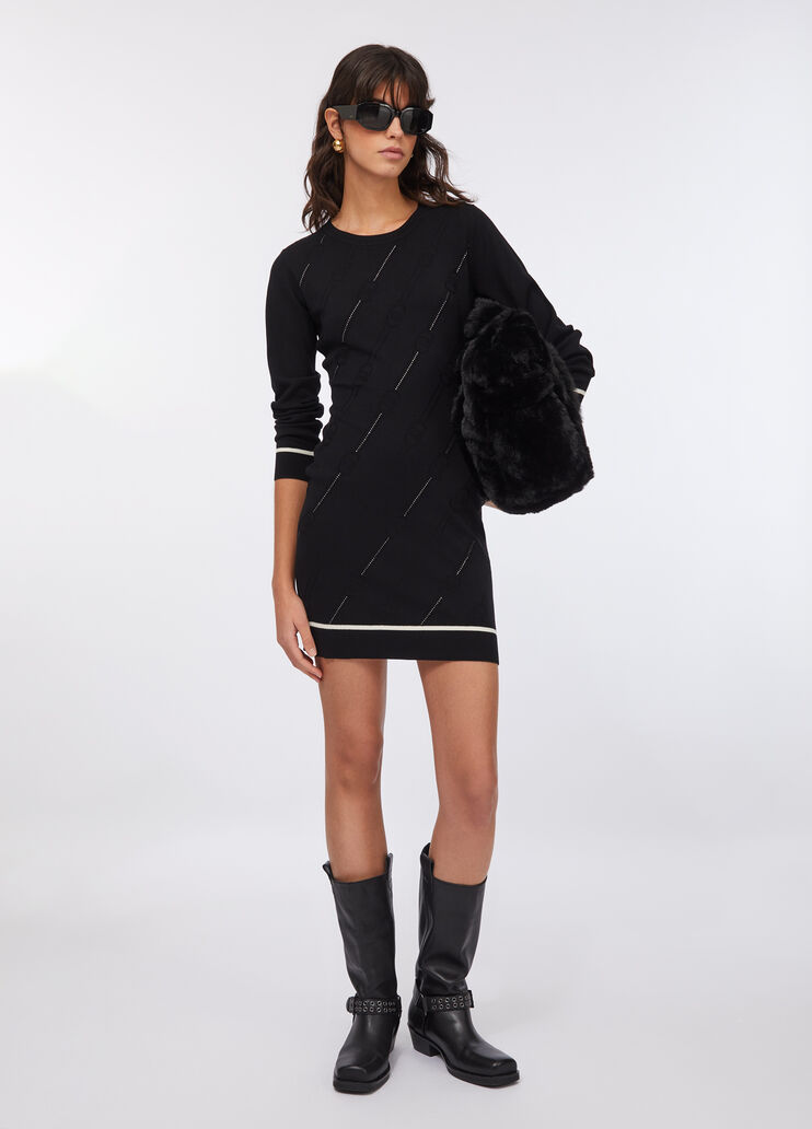 Kurzes Strickkleid Schwarz Liu Jo - medium