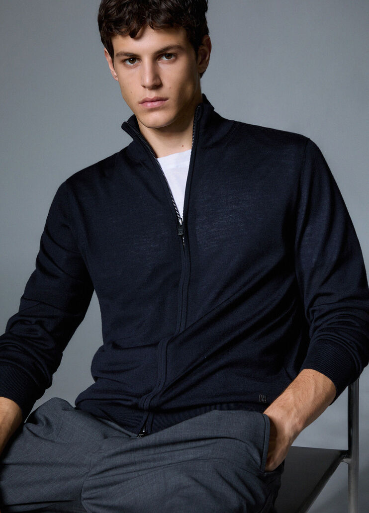 Cardigan aus reiner Wolle Dunkelblau Liu Jo - medium