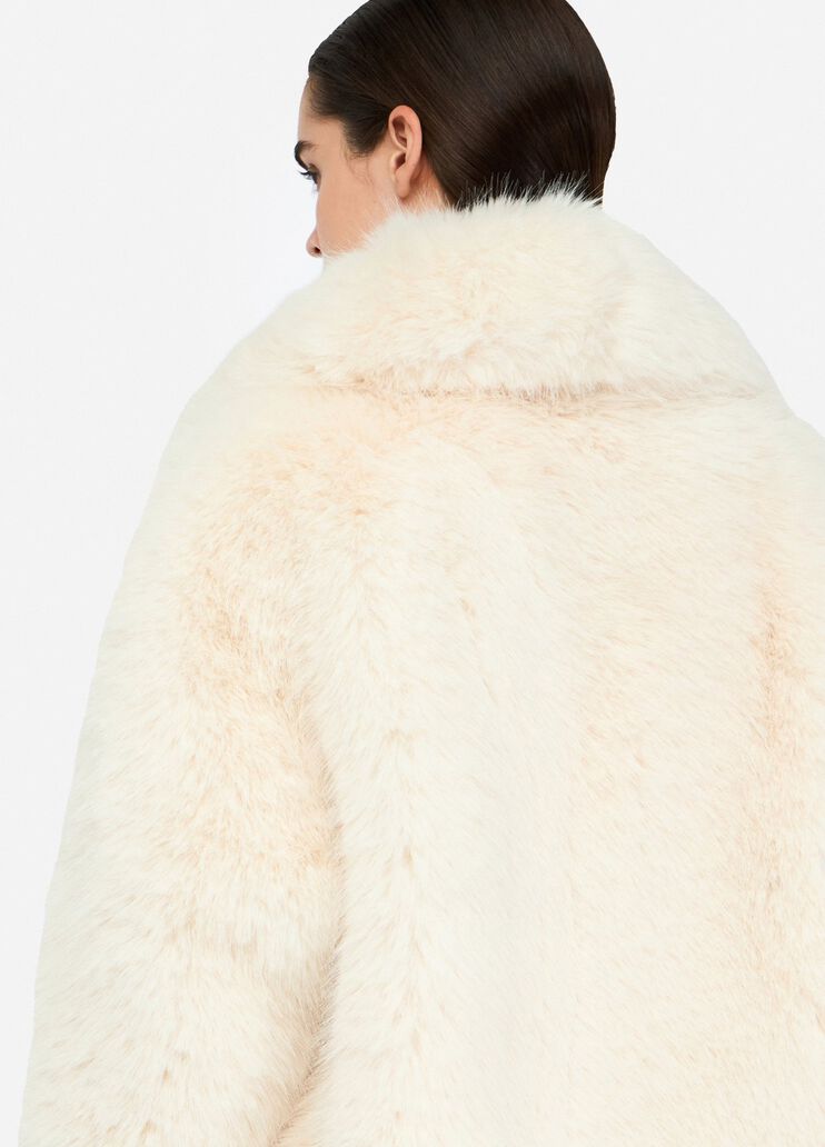 Faux fur coat milk Liu Jo - large image number 4 Faux fur coat milk Liu Jo - large image number 4