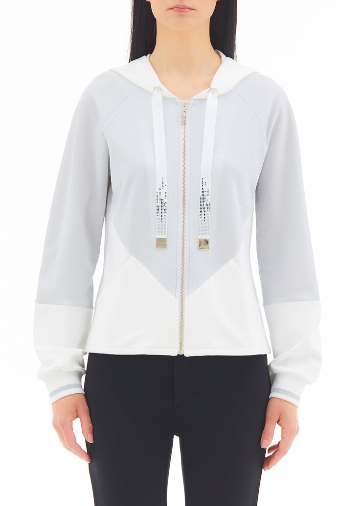 Veste en molleton avec zip et capuche blanc et argent Liu Jo - large image number 0