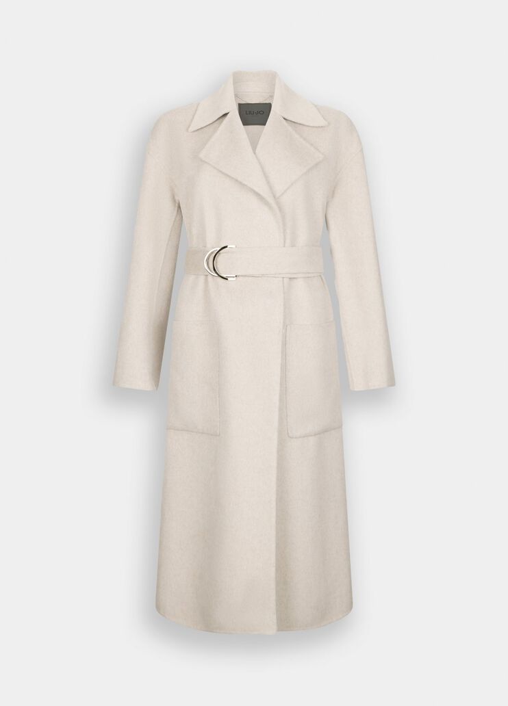 Wool coat with belt beige Liu Jo - large image number 6