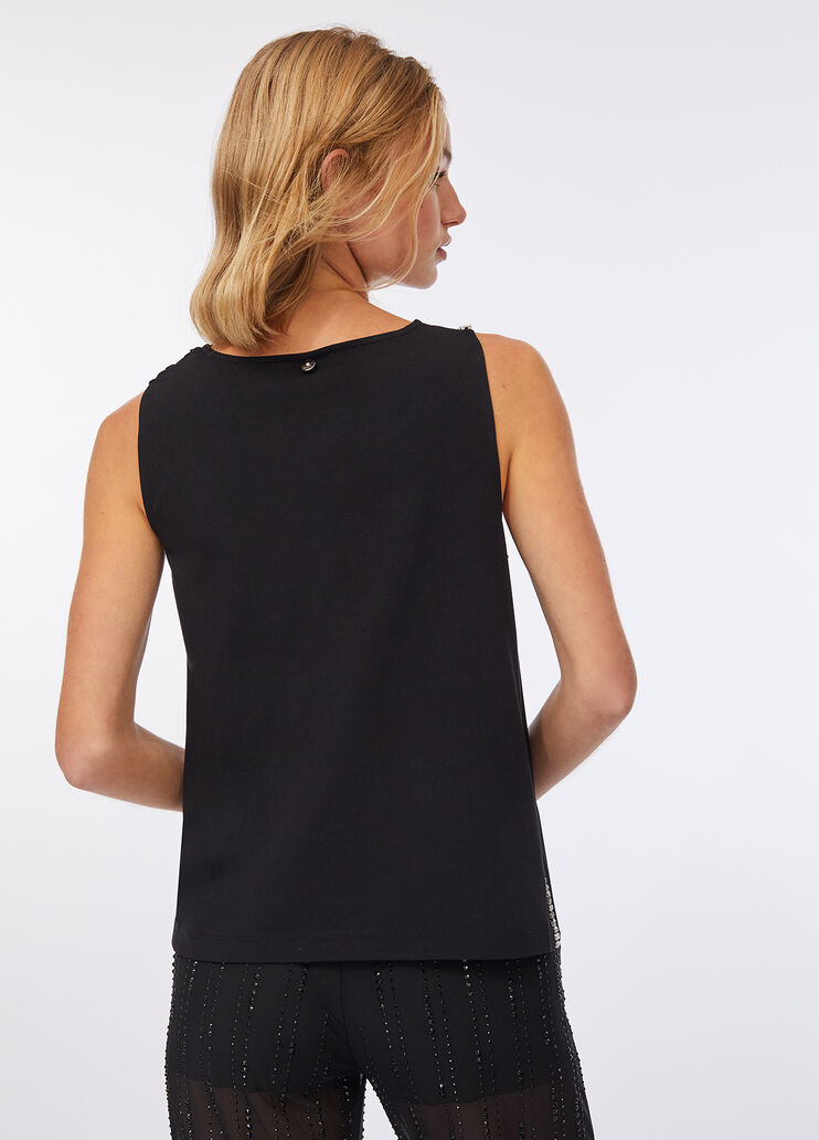 Cotton and georgette top black Liu Jo - large image number 1 Cotton and georgette top black Liu Jo - large image number 1