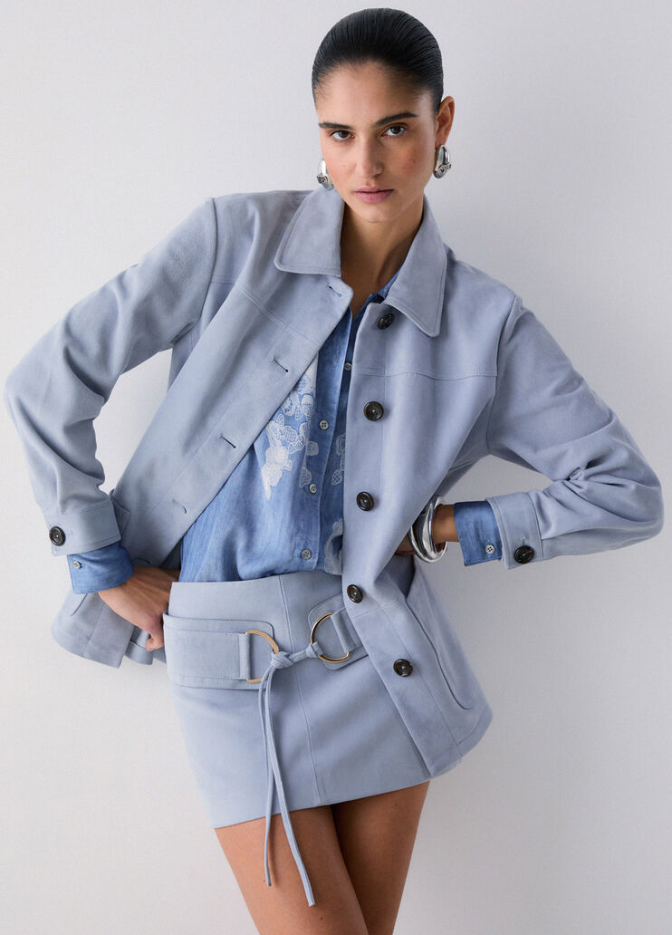 Suede miniskirt light blue Liu Jo - medium