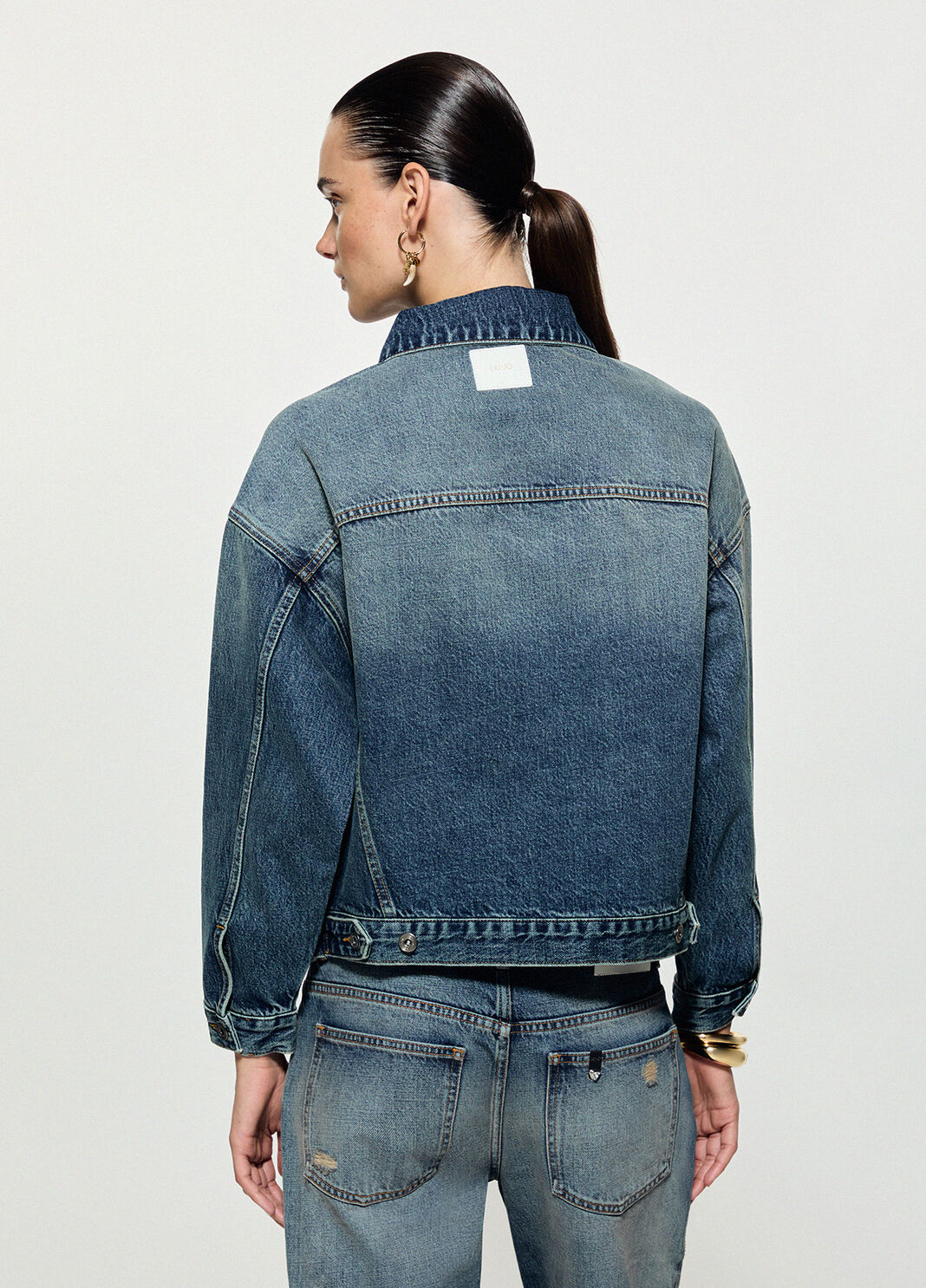 Jacke aus Denim mit spille Schmuck dunkelblauer Denim Liu Jo - large image number 1
