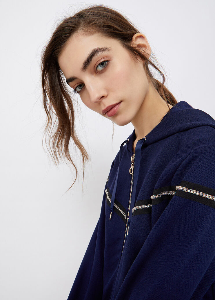 Sweatshirt with zip and hood blue Liu Jo - large image number 2