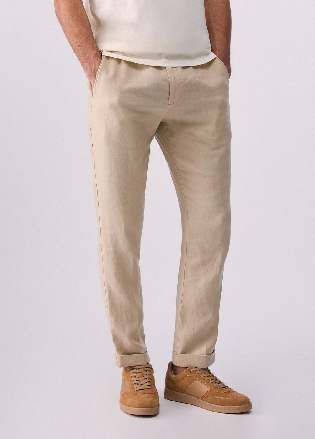100% linen trouser beige Liu Jo - large image number 0
