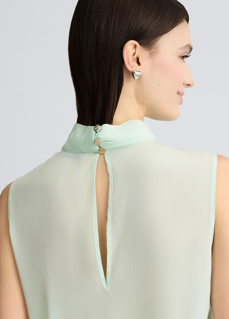 Silk Top mint Liu Jo - large image number 4 Silk Top mint Liu Jo - large image number 4