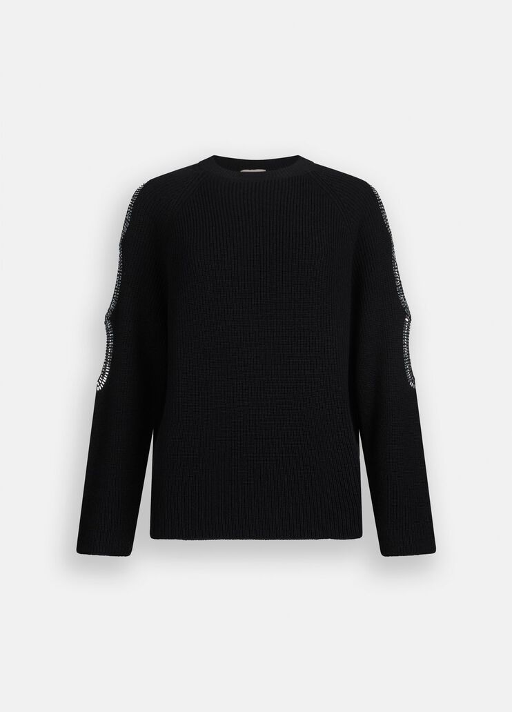 Pullover con cut-out gioiello nero Liu Jo - large image number 6 Pullover con cut-out gioiello nero Liu Jo - large image number 6