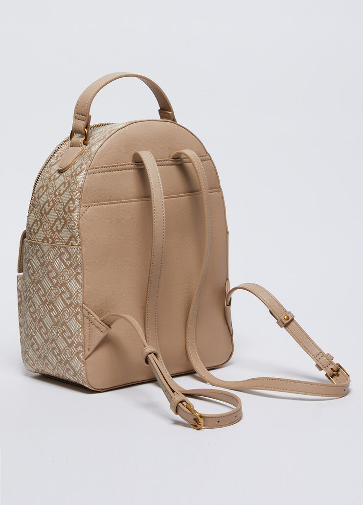 Monogram backpack with charm beige Liu Jo - large image number 2 Monogram backpack with charm beige Liu Jo - large image number 2