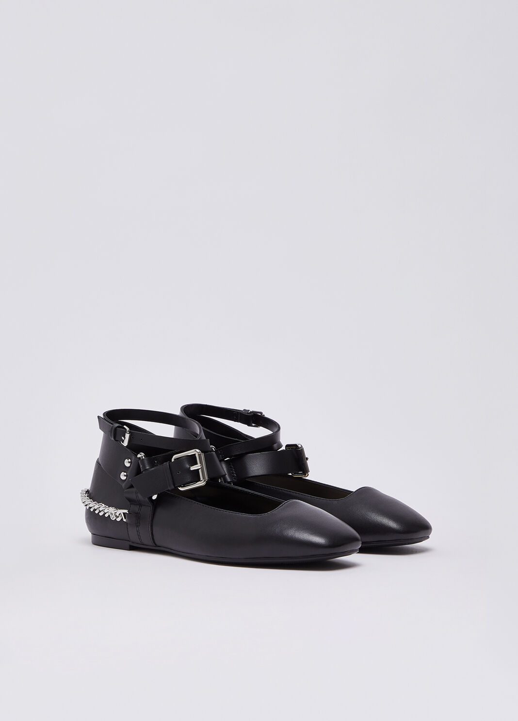 Ballet flats in leather black Liu Jo - large image number 2