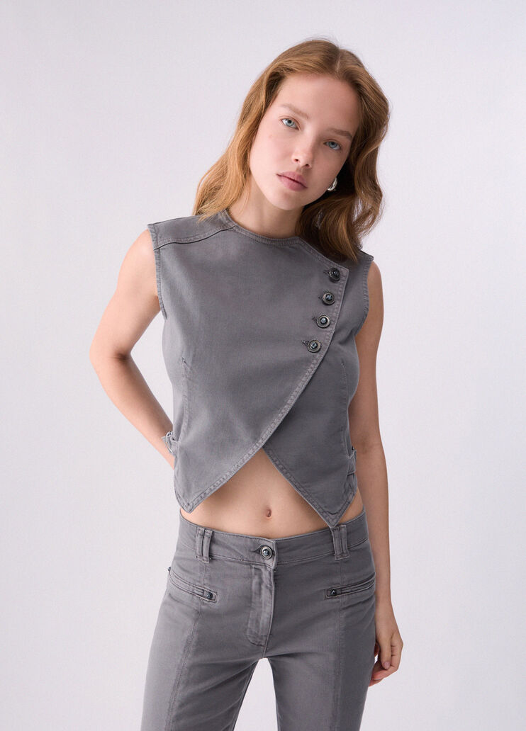 Asymmetric Slim Fit Vest grey Liu Jo - medium