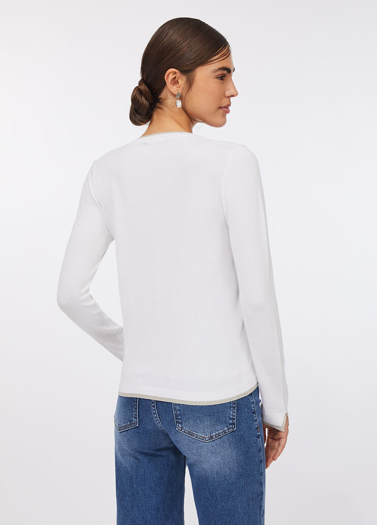 V-neck jumper white wool Liu Jo - large image number 1