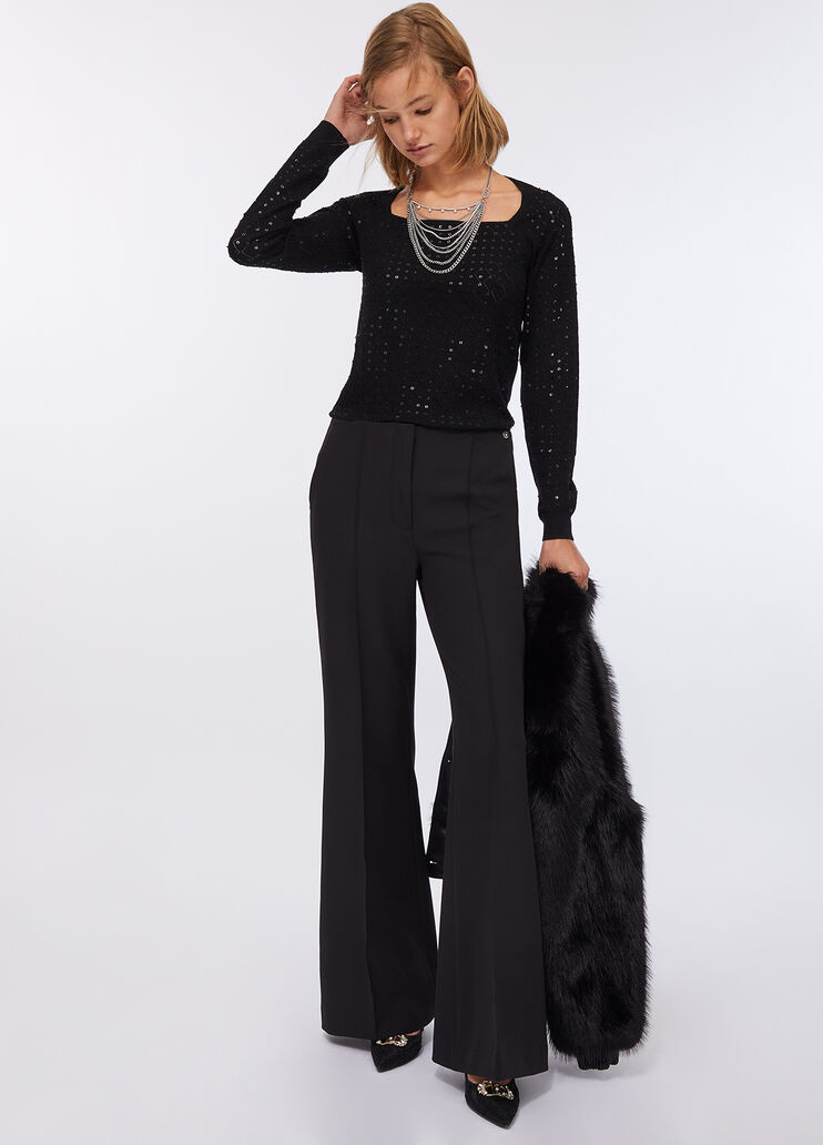 Pantaloni flare eleganti nero Liu Jo - large image number 4