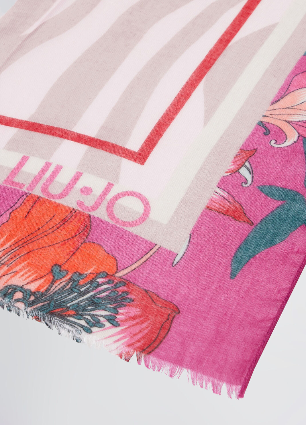 Scarf with floral print sangria Liu Jo - large image number 0