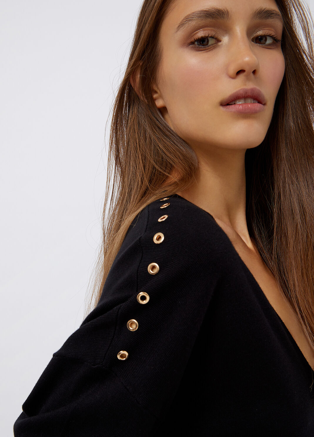 Knit dress with studs black Liu Jo - large image number 2