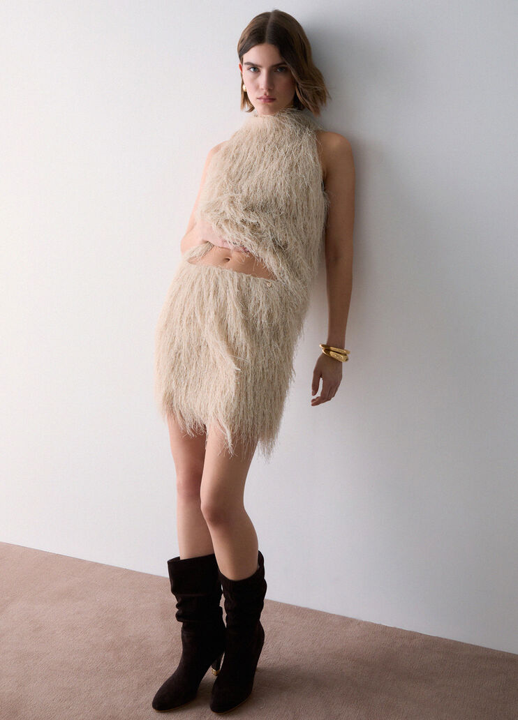Fringe Mini Skirt butter Liu Jo - medium