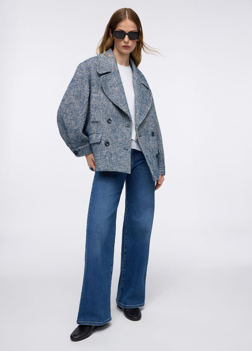 Wool and alpaca peacoat blue Liu Jo - large image number 3