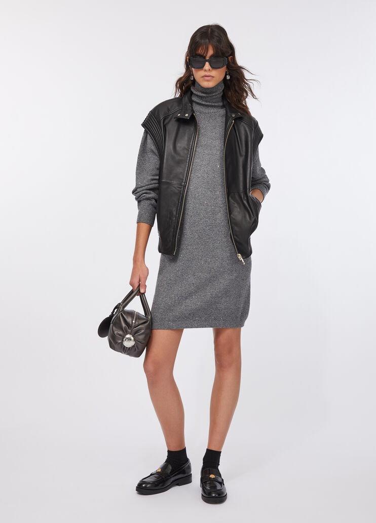 Knit dress with micro-sequins grey Liu Jo - large image number 5