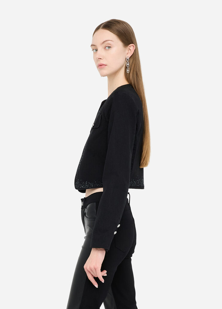 Jeansjacke mit Strass Denim-Schwarz Liu Jo - large image number 3