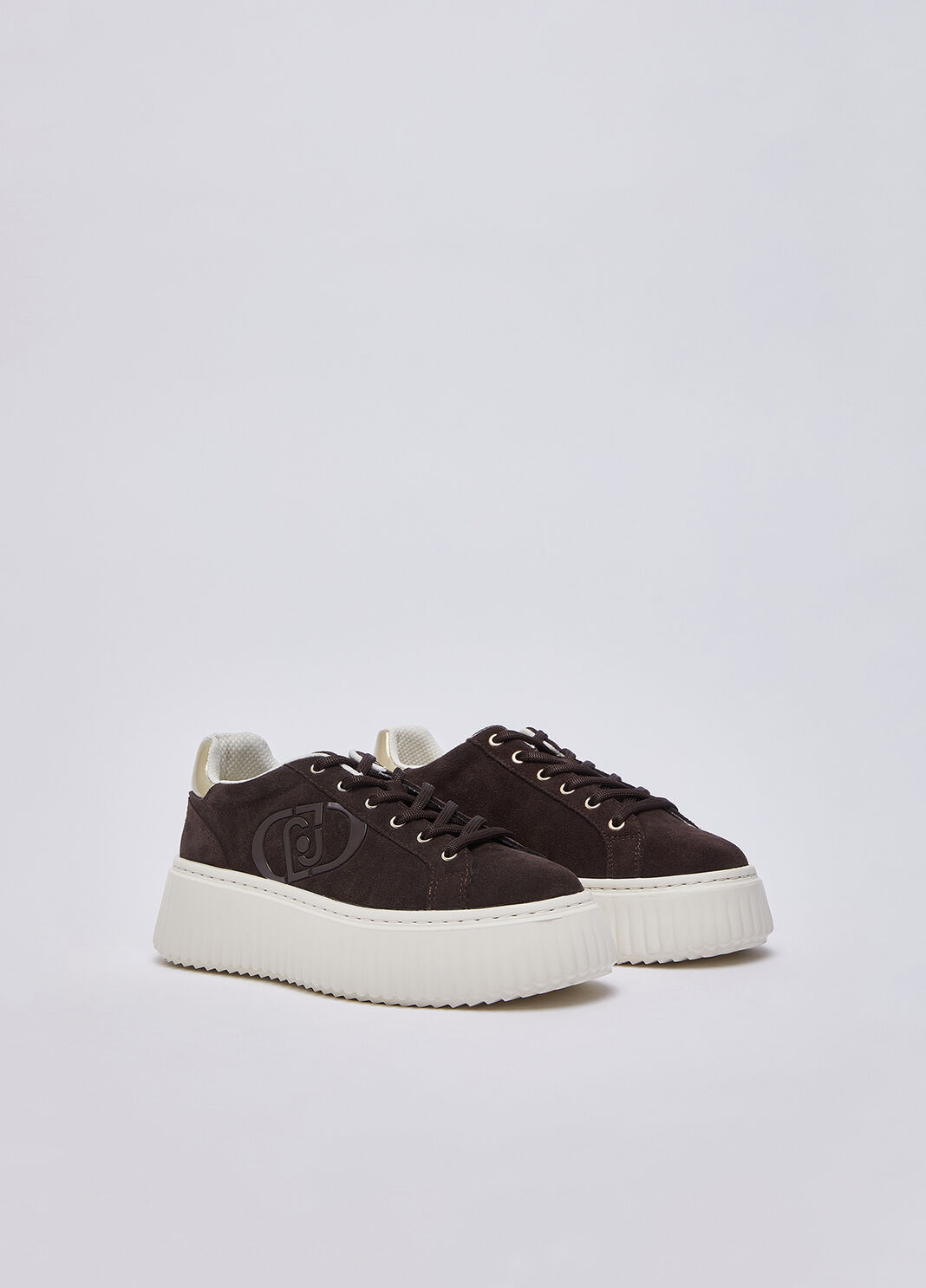 Platform sneakers in suede mocha Liu Jo - large image number 1