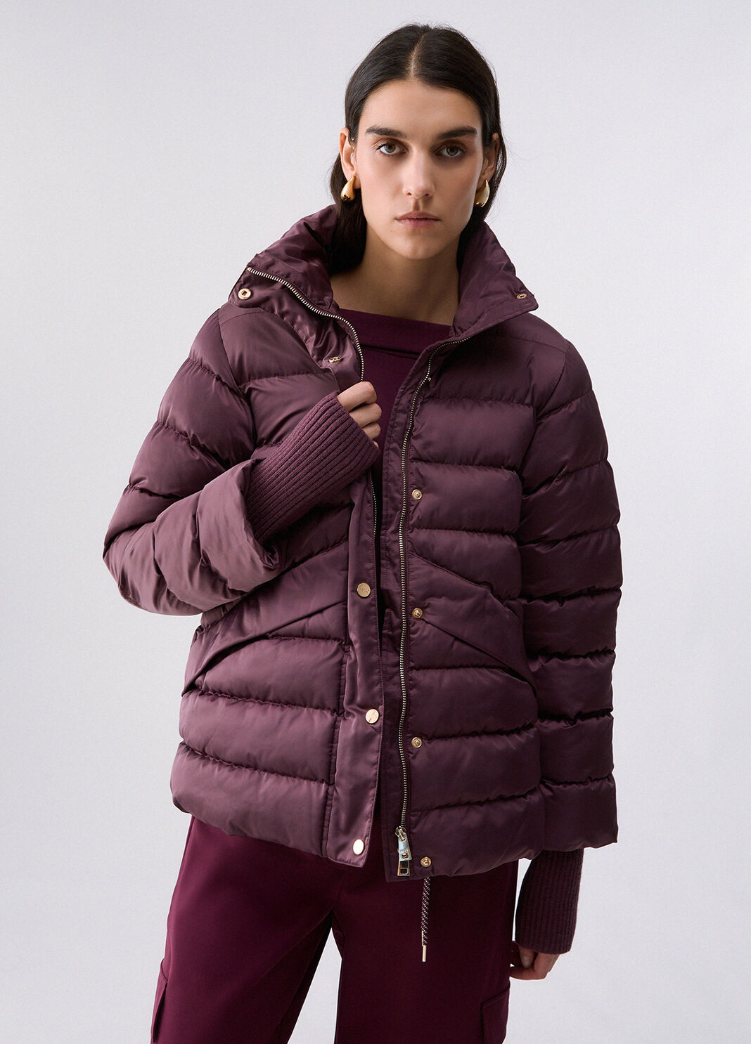 Padded Jacket in Glossy Nylon aubergine Liu Jo - large image number 0