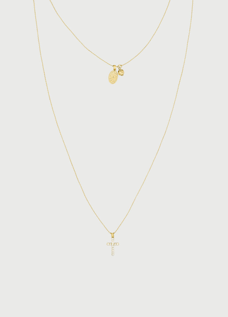 Multi-strand charm and brill necklace Steel Liu Jo - large image number 0 Multi-strand charm and brill necklace Steel Liu Jo - large image number 0