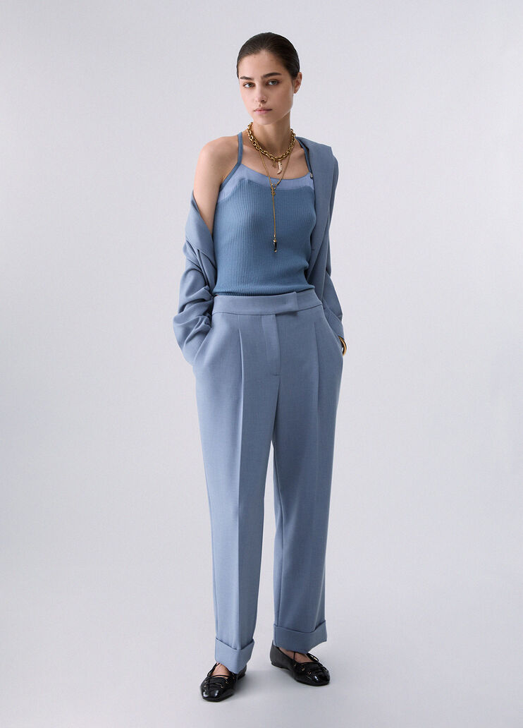 Top in knit with crossover light blue Liu Jo - medium