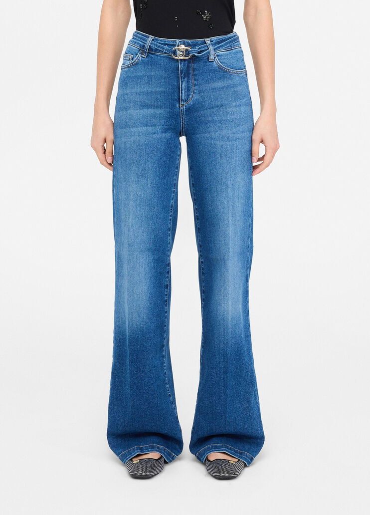 Flared jeans with belt blue denim Liu Jo - medium Flared jeans with belt blue denim Liu Jo - medium