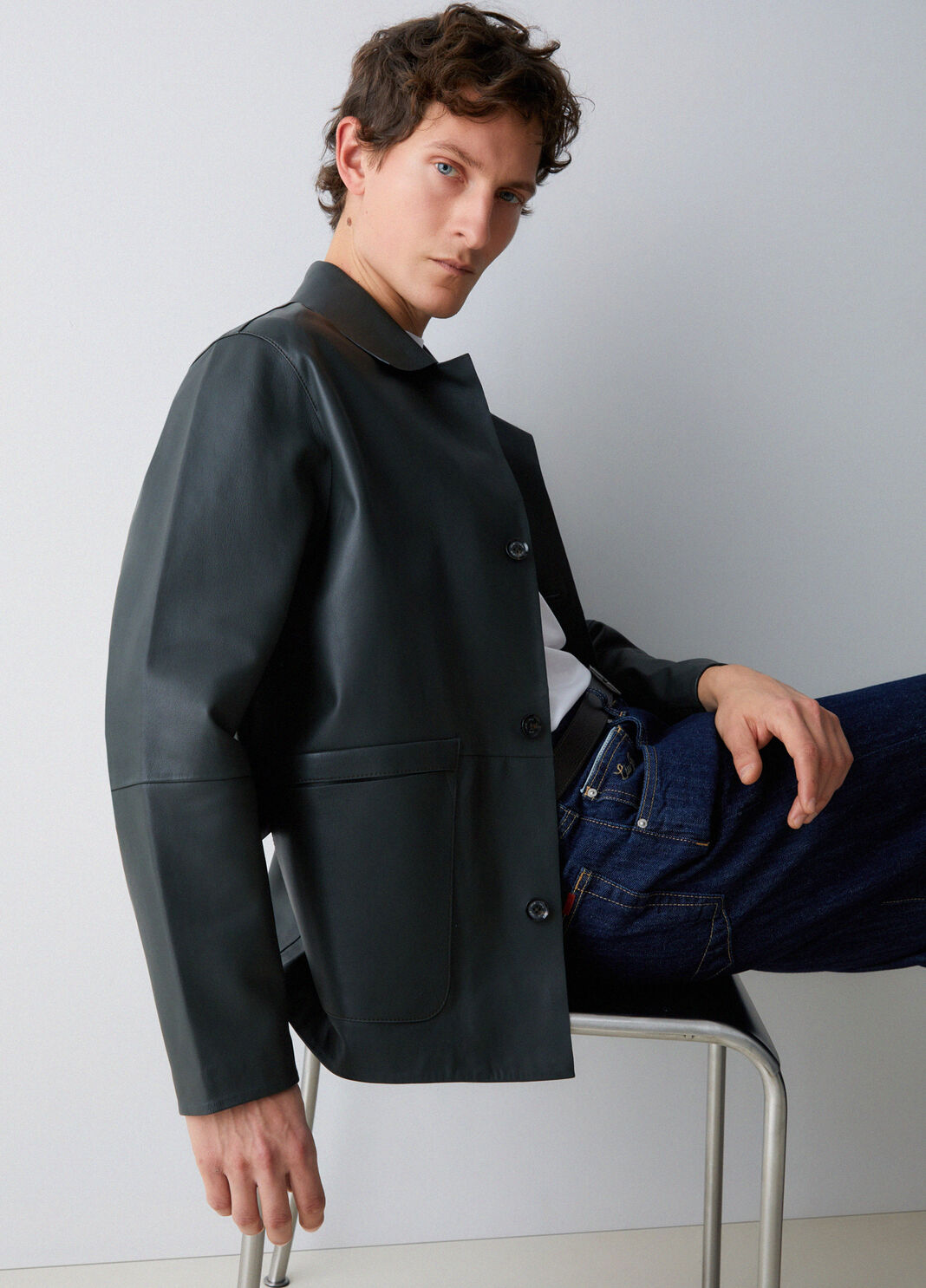 Leather jacket thyme green Liu Jo - large image number 3