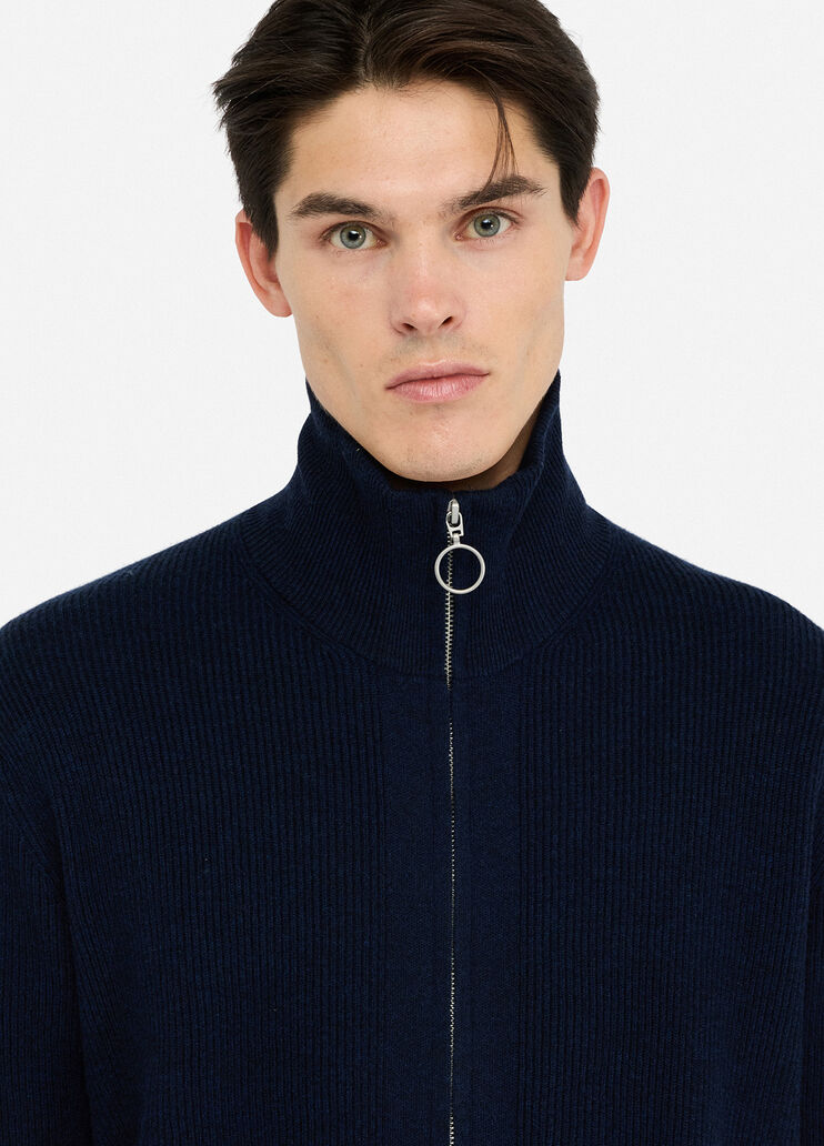 Cardigan aus Wolle und Kaschmir mit Reißverschluss Dunkelblau Liu Jo - large image number 2