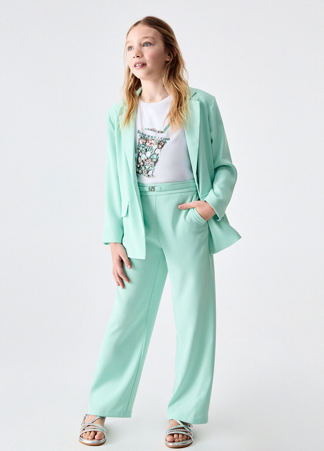 Envers satin trousers mint green Liu Jo - large image number 0