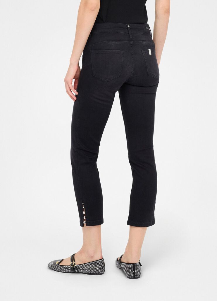 Vaqueros tobilleros entallados denim negro Liu Jo - large image number 1
